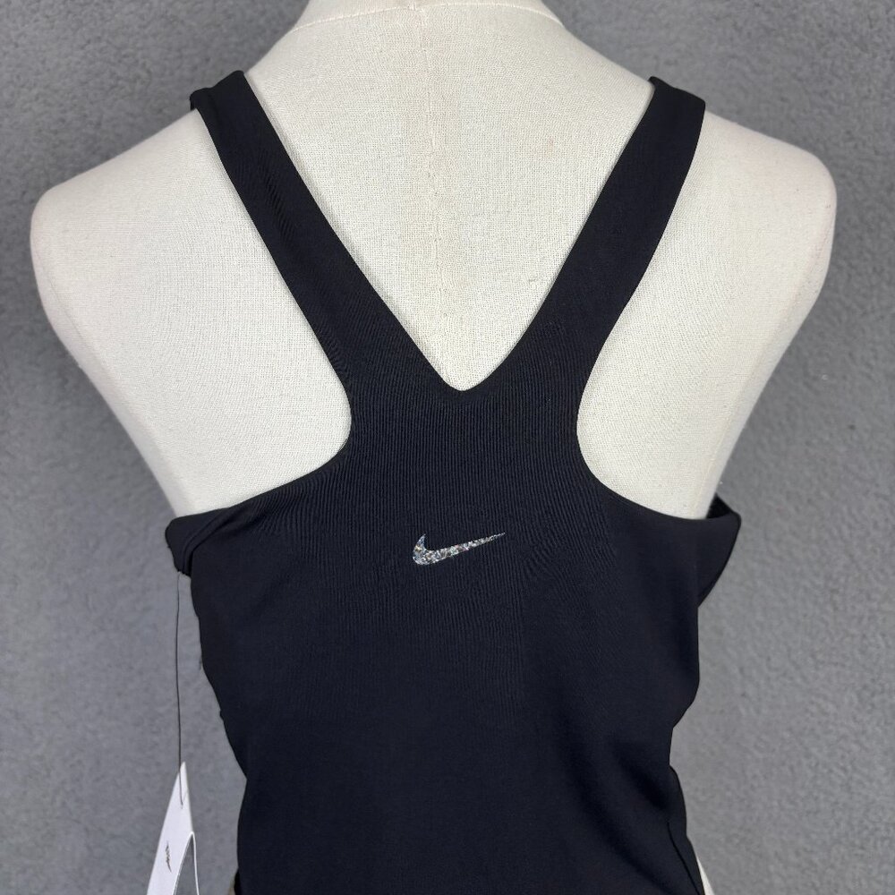 Nike Yoga Women's Dri-FIT Luxe Cropped Yoga Bra Tank Top Black Size 2XL. - Picture 6 of 12